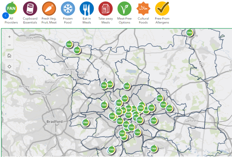 Preview of the Leeds food aid provision map